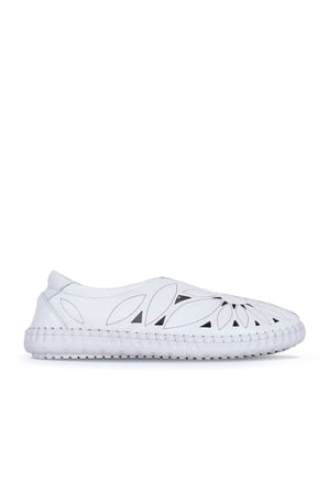 Bueno Shoes Beyaz Flotter Deri Kadın Günlük Ayakkabı 01wq0402