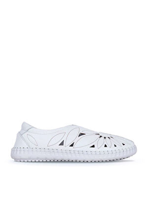 Bueno Shoes Beyaz Flotter Deri Kadın Günlük Ayakkabı 01wq0402