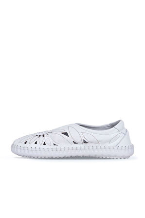 Bueno Shoes Beyaz Flotter Deri Kadın Günlük Ayakkabı 01wq0402