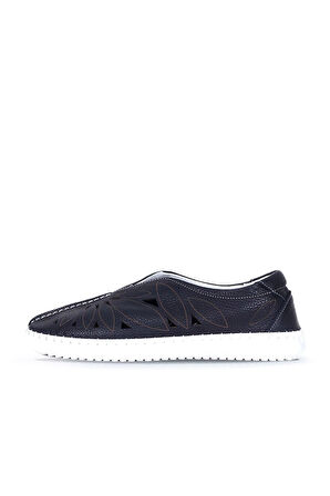 Bueno Shoes Siyah Deri Kadın Günlük Ayakkabı 01wq0402