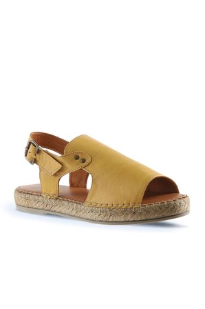 Sarı Deri Kadın Espadril Sandalet