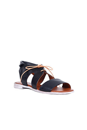 Bueno Shoes Siyah Deri Kadın Sandalet 01wq2000