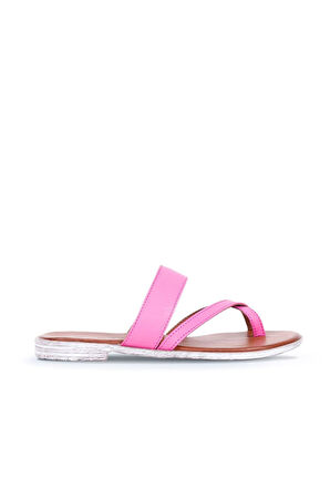 Bueno Shoes Fuşya Deri Kadın Parmak Arası Terlik 01wq2012