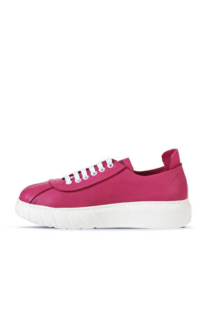 Bueno Shoes Fuşya Deri Kadın Dolgu Topuklu Ayakkabı 01wq4904
