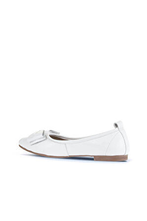 Bueno Shoes Beyaz Deri Kadın Babet 01wr3100