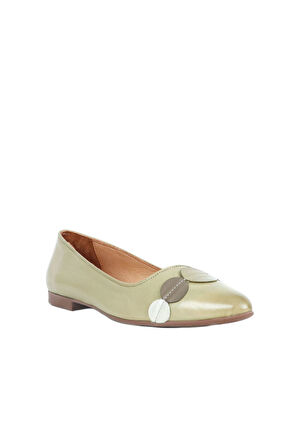 Bueno Shoes Yeşil Deri Kadın Babet 01ws0704