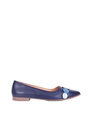 Bueno Shoes Lacivert Deri Kadın Babet 01ws0704