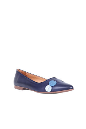 Bueno Shoes Lacivert Deri Kadın Babet 01ws0704