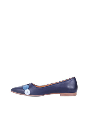 Bueno Shoes Lacivert Deri Kadın Babet 01ws0704