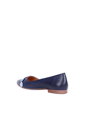 Bueno Shoes Lacivert Deri Kadın Babet 01ws0704