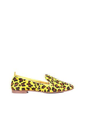 Bueno Shoes Sarı Leo Deri Kadın Az Topuklu Ayakkabı 01ws0706