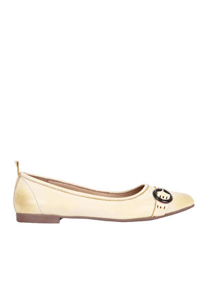 Bueno Shoes Sarı Deri Kadın Az Topuklu Ayakkabı 01ws0718