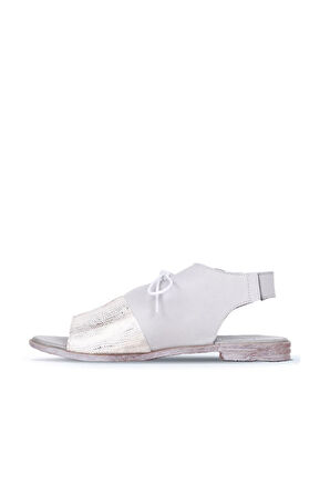 Bueno Shoes Gri Yılan Deri Kadın Sandalet 01ws2510