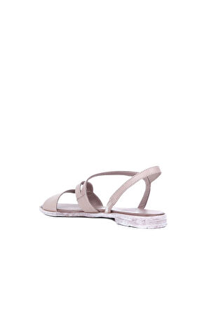 Bueno Shoes Gri Deri Kadın Sandalet 01ws2519