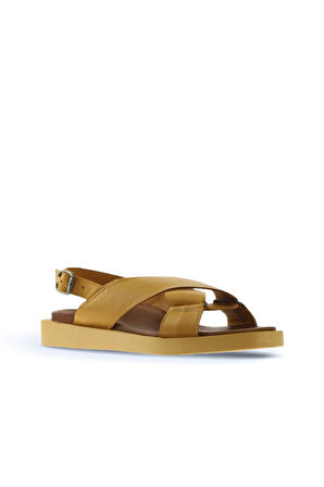Bueno Shoes Sarı Deri Kadın Sandalet 01ws2801