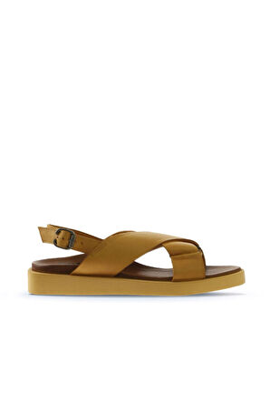Bueno Shoes Sarı Deri Kadın Sandalet 01ws2801