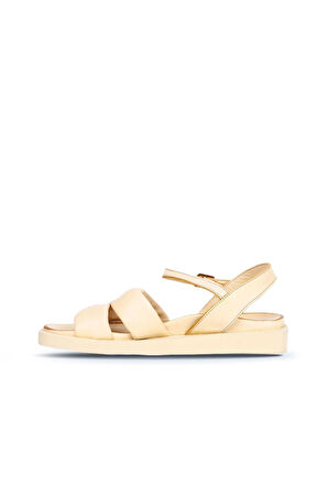 Bueno Shoes Sarı Deri Kadın Sandalet 01ws2824