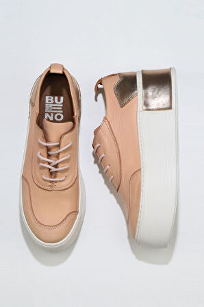 Bueno Shoes Pudra Deri Kadın Dolgu Topuklu Ayakkabı 01ws7000