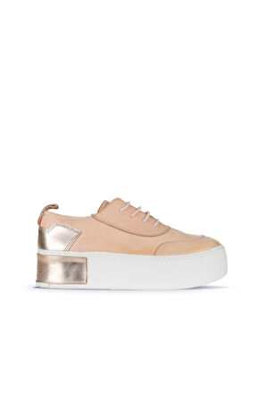 Bueno Shoes Pudra Deri Kadın Dolgu Topuklu Ayakkabı 01ws7000