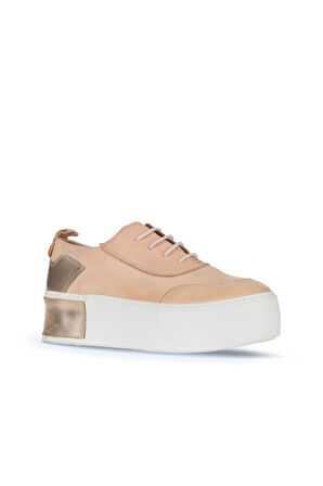Bueno Shoes Pudra Deri Kadın Dolgu Topuklu Ayakkabı 01ws7000