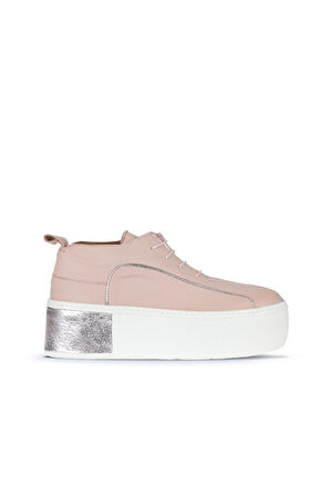 Bueno Shoes Pudra Deri Kadın Dolgu Topuklu Ayakkabı 01ws7001