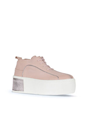 Bueno Shoes Pudra Deri Kadın Dolgu Topuklu Ayakkabı 01ws7001