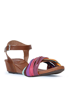 Bueno Shoes Multi M10 Deri Kadın Dolgu Topuklu Sandalet 01wl6800