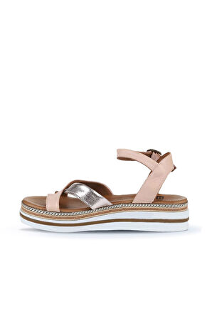 Bueno Shoes Gül Kurusu Deri Kadın Düz Sandalet 01wq1607