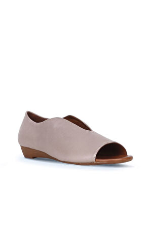 Bueno Shoes Gümüş Deri Kadın Düz Babet 01wl2405