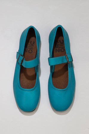 Bueno Shoes Turkuaz Deri Kadın Düz Babet 01ws4409
