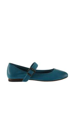 Bueno Shoes Turkuaz Deri Kadın Düz Babet 01ws4409