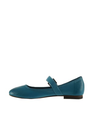 Bueno Shoes Turkuaz Deri Kadın Düz Babet 01ws4409