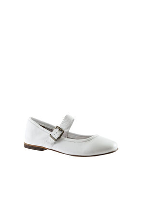 Bueno Shoes Beyaz Deri Kadın Düz Babet 01ws4409
