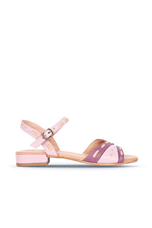 Bueno Shoes Mor Pudra Deri Kadın Topuklu Sandalet 01ws6102