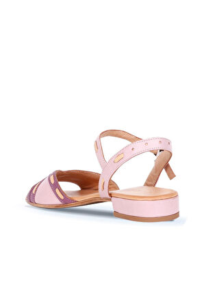 Bueno Shoes Mor Pudra Deri Kadın Topuklu Sandalet 01ws6102