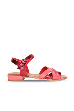 Bueno Shoes Mercan Deri Kadın Topuklu Sandalet 01ws6106