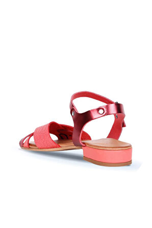 Bueno Shoes Mercan Deri Kadın Topuklu Sandalet 01ws6106