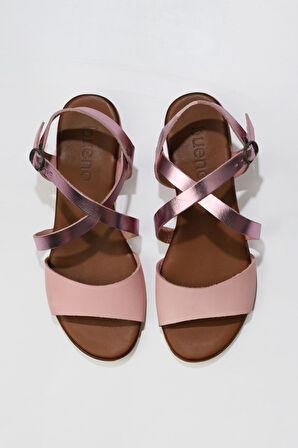 Bueno Shoes Pudra Deri Kadın Topuklu Sandalet 01ws6108