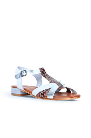 Bueno Shoes Mavi Deri Kadın Topuklu Sandalet 01ws6109