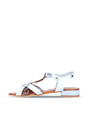 Bueno Shoes Mavi Deri Kadın Topuklu Sandalet 01ws6109