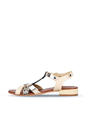 Bueno Shoes Sarı Deri Kadın Topuklu Sandalet 01ws6109