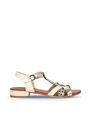 Bueno Shoes Sarı Deri Kadın Topuklu Sandalet 01ws6109