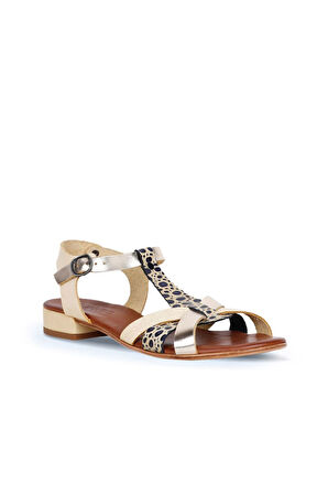 Bueno Shoes Sarı Deri Kadın Topuklu Sandalet 01ws6109
