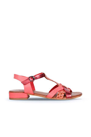 Bueno Shoes Mercan Deri Kadın Topuklu Sandalet 01ws6109