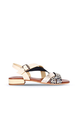 Bueno Shoes Sarı Deri Kadın Topuklu Sandalet 01ws6110