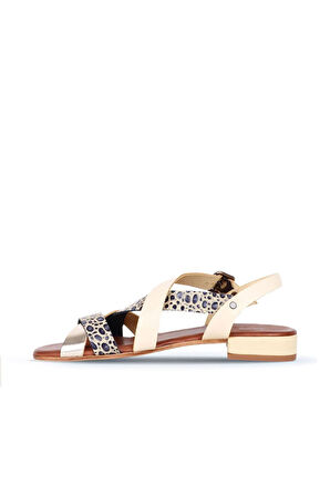 Bueno Shoes Sarı Deri Kadın Topuklu Sandalet 01ws6110