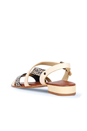 Bueno Shoes Sarı Deri Kadın Topuklu Sandalet 01ws6110