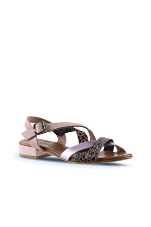 Bueno Shoes Pembe Deri Kadın Topuklu Sandalet 01ws6110