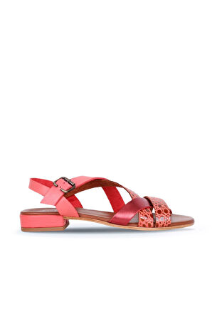 Bueno Shoes Mercan Deri Kadın Topuklu Sandalet 01ws6110