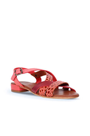Bueno Shoes Mercan Deri Kadın Topuklu Sandalet 01ws6110